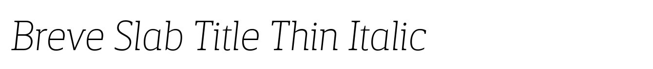 Breve Slab Title Thin Italic